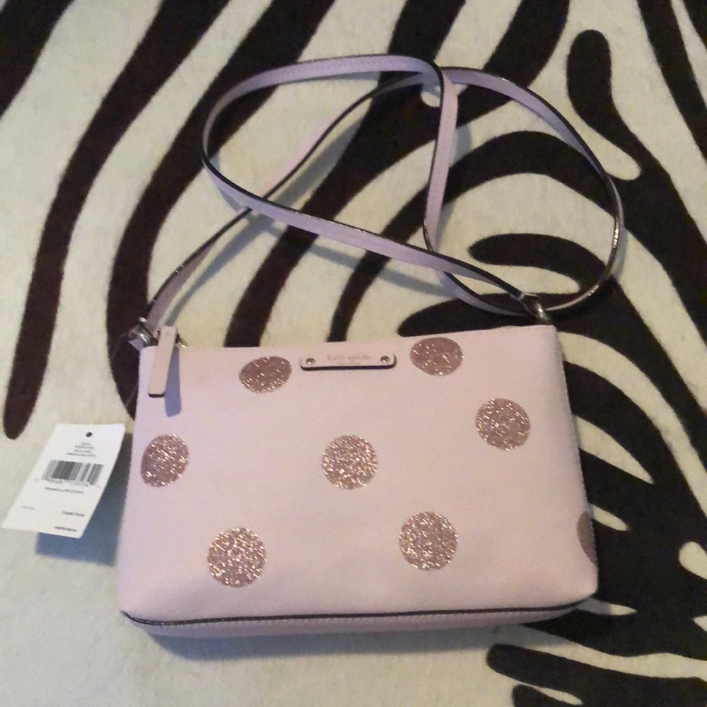 Brand new with tags Kate spade Haven Lane pink polka dot crossbody.